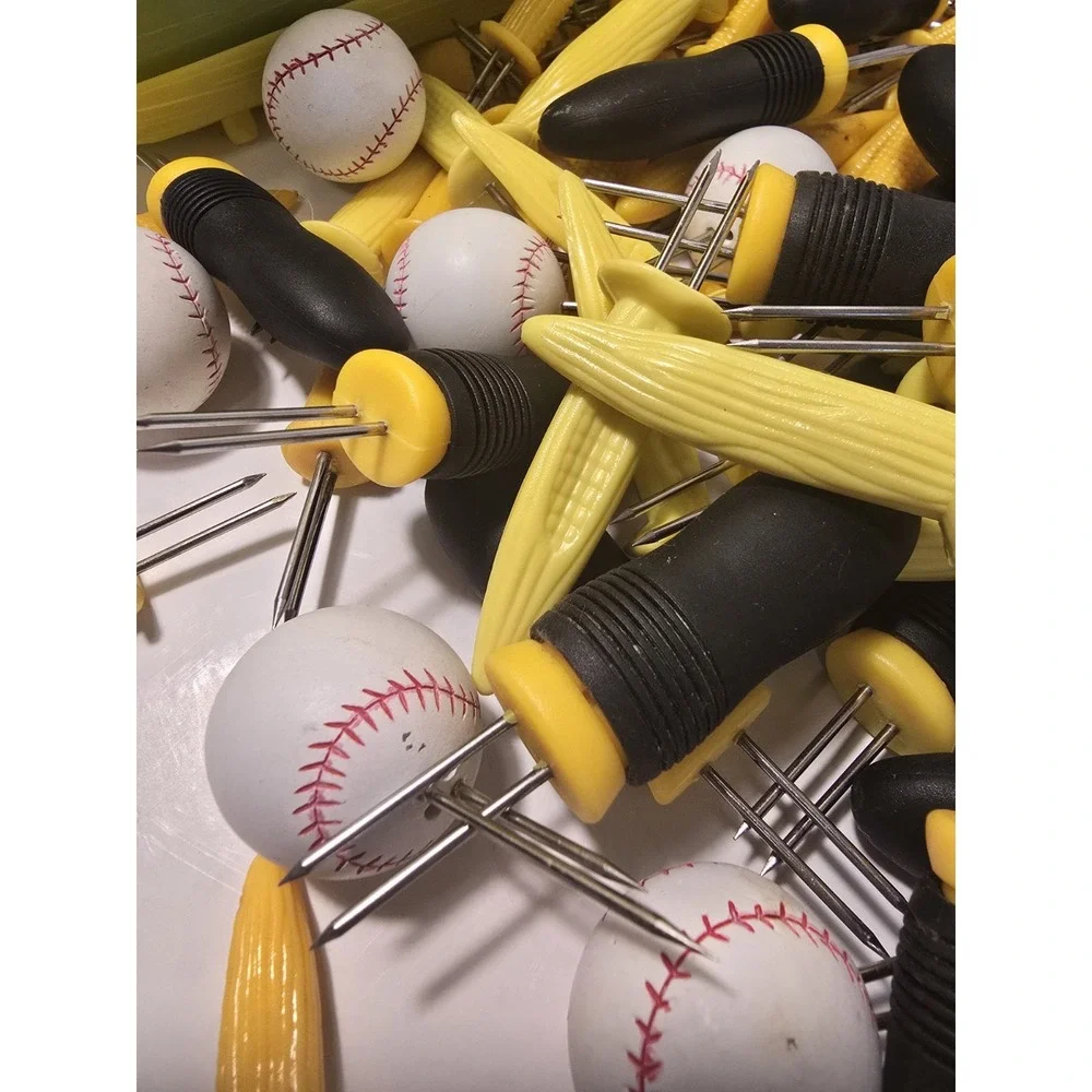 HUGE Lot of 106 Vintage Corn on the Cob Holders/Skewers corn Shape Pre-owned/388